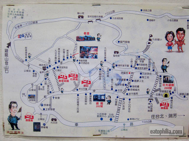 A guide map of Jiufen